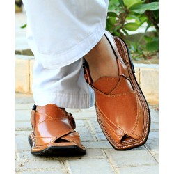 Mustard Stitched Stylish Peshawari Sandal AK-2736